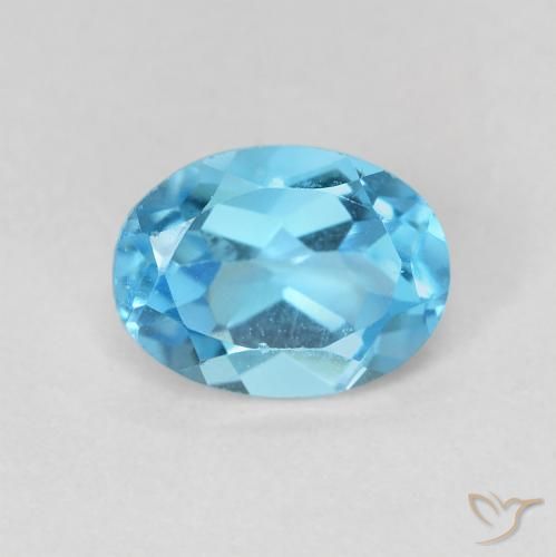 1.68ct Natural Swiss Blue Topaz, Oval, VS