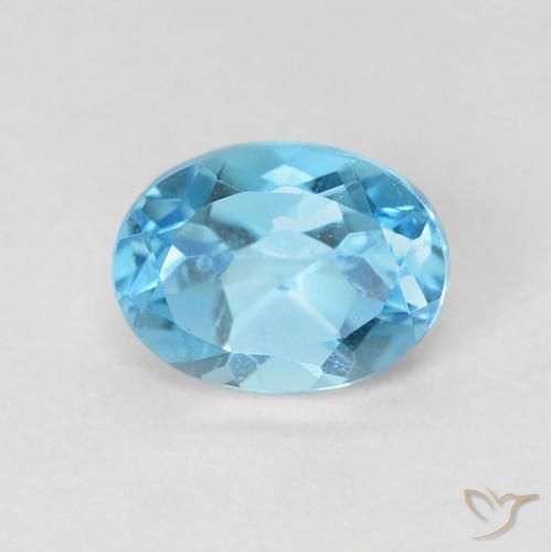 1.77ct Natural Swiss Blue Topaz, Oval, VS