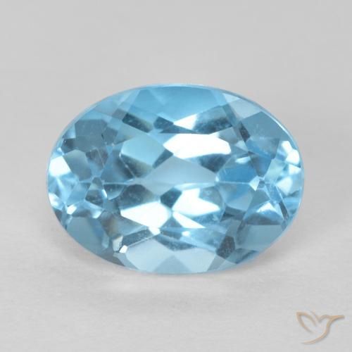 1.67ct Natural Swiss Blue Topaz, Oval, VS