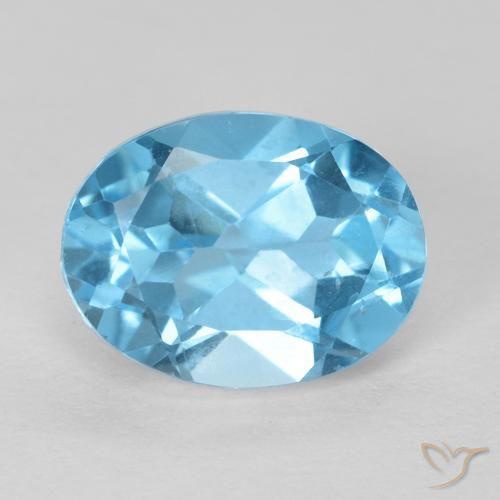 1.76ct Natural Swiss Blue Topaz, Oval, VS
