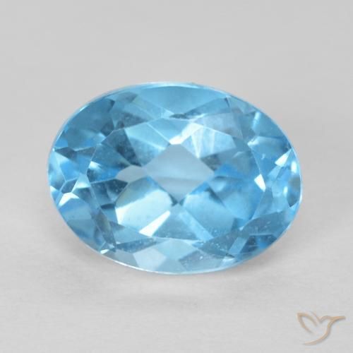1.65ct Natural Swiss Blue Topaz, Oval, VS