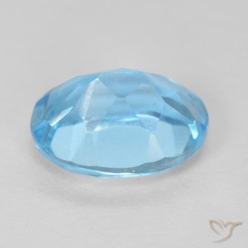 Topaz Gemstone in 8 x 6 mm (calibrated) Size for Sale, Topaz Stone in Swiss Blue Color