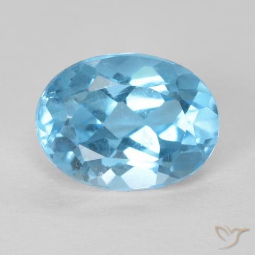 1.61ct Natural Swiss Blue Topaz, Oval, VS