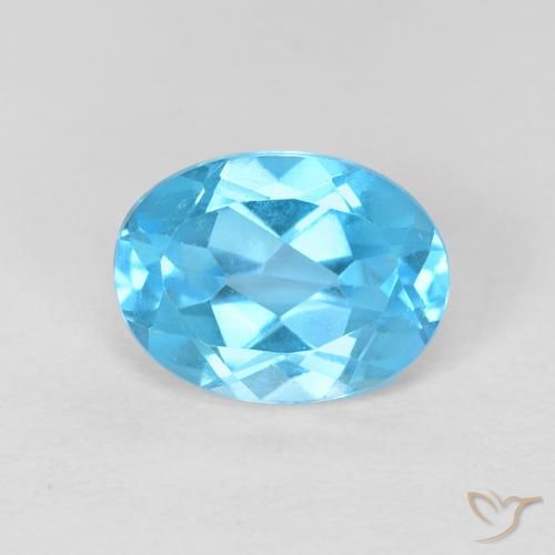 1.66ct Natural Swiss Blue Topaz, Oval, VVS