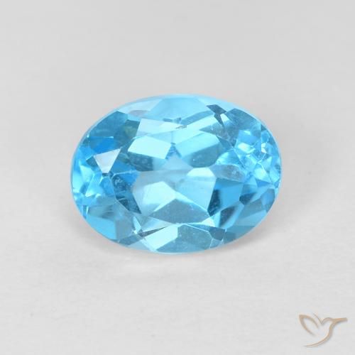 1.77ct Natural Swiss Blue Topaz, Oval, VVS-VS