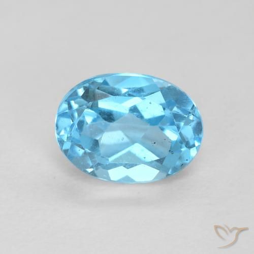 1.72ct Natural Swiss Blue Topaz, Oval, VS