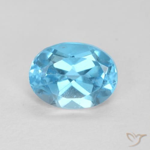 1.72ct Natural Swiss Blue Topaz, Oval, VS