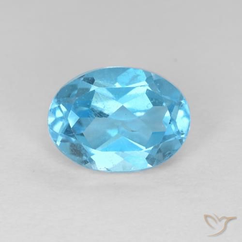 1.65ct Natural Swiss Blue Topaz, Oval, VS