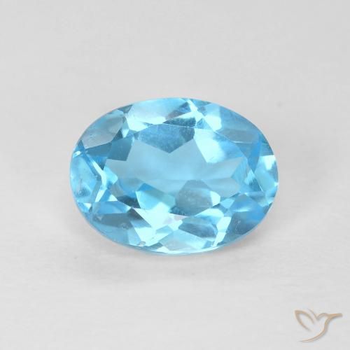 1.66ct Natural Swiss Blue Topaz, Oval, VS