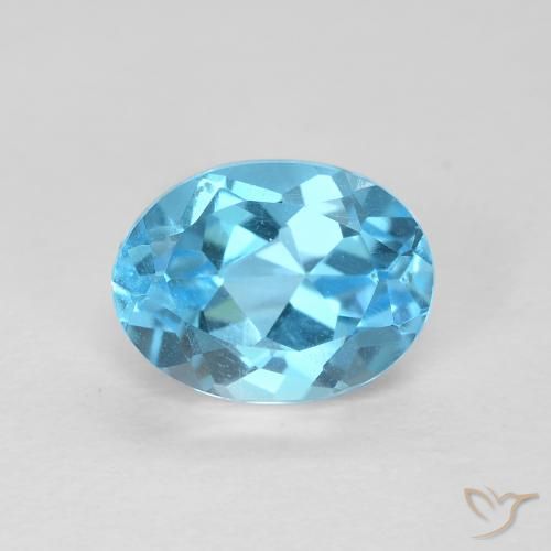 1.75ct Natural Swiss Blue Topaz, Oval, VVS