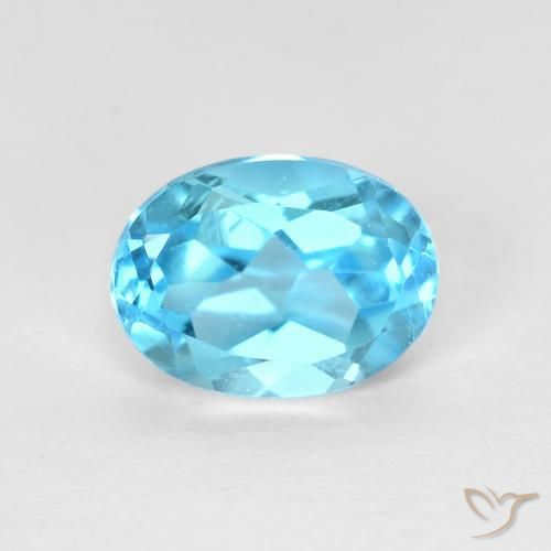 1.66ct Natural Swiss Blue Topaz, Oval, VVS-VS