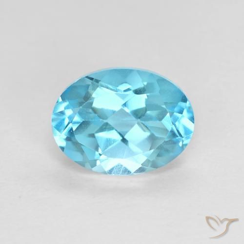 1.69ct Natural Swiss Blue Topaz, Oval, VVS-VS