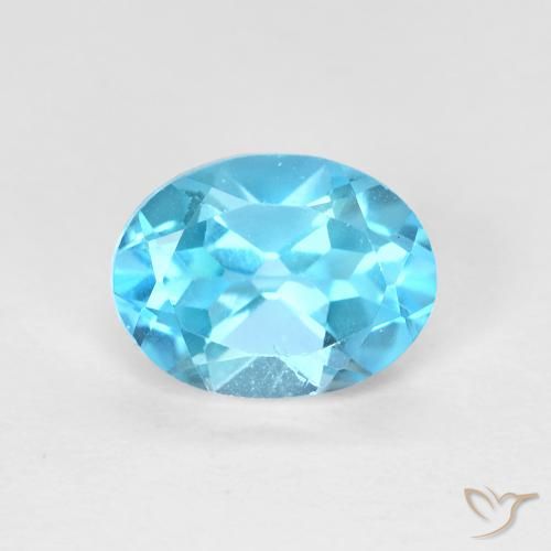 1.66ct Natural Swiss Blue Topaz, Oval, VVS-VS