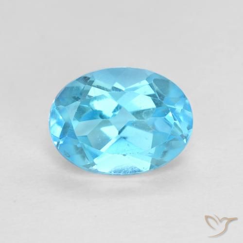 1.76ct Natural Swiss Blue Topaz, Oval, VVS-VS