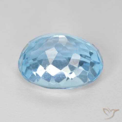 Topaz Gemstone in 15 x 11 mm Size for Sale, Topaz Stone in Swiss Blue Color