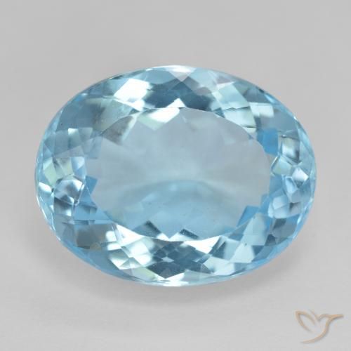 18.70ct Natural Swiss Blue Topaz, Oval, VVS-VS