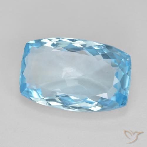 11.64 ct Blue Topaz Stone, Natural Topaz in Cushion-Cut Shape for Sale