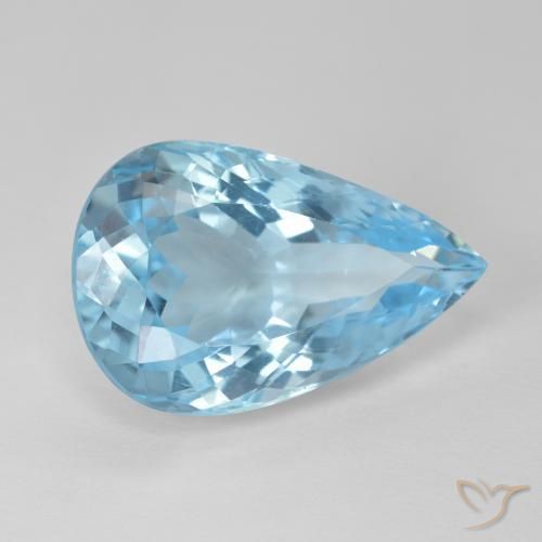 11.69ct Natural Swiss Blue Topaz, Pear Shape, VVS-VS