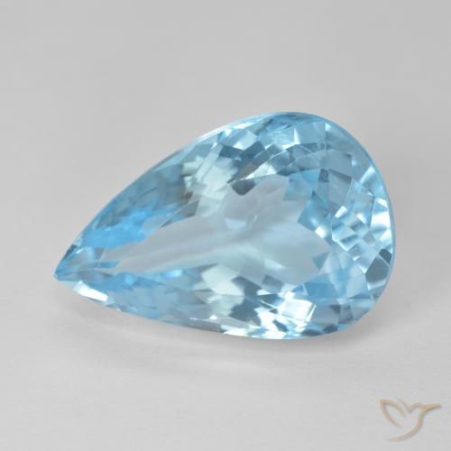 11.69 ct Blue Topaz Stone, Natural Topaz in Pear Facet Shape for Sale
