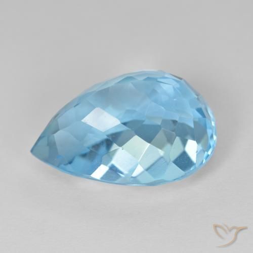 Topaz Gemstone in 17.1 x 12 mm Size for Sale, Topaz Stone in Swiss Blue Color