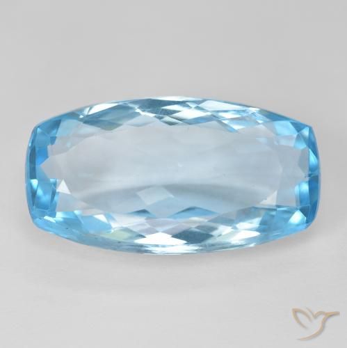 15.21ct Natural Swiss Blue Topaz, Cushion, VVS-VS