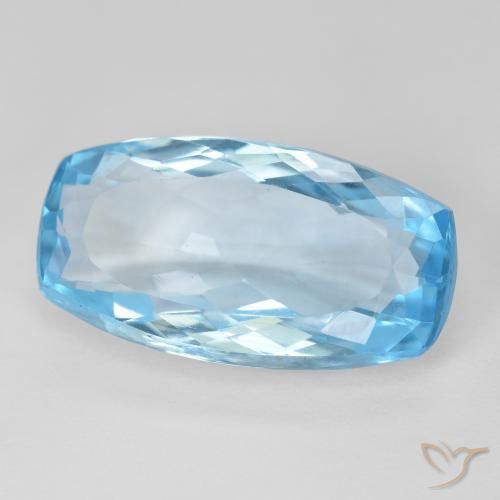 15.21 ct Blue Topaz Stone, Natural Topaz in Cushion-Cut Shape for Sale