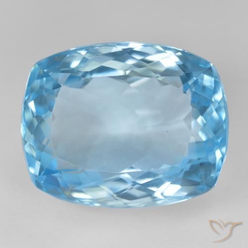 29.55ct Natural Swiss Blue Topaz, Cushion, VVS-VS