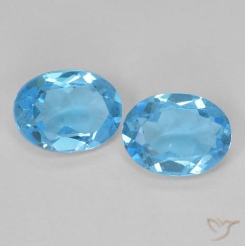 2.76 ctw Blue Topaz Stones, Natural Topaz in Oval Facet Shape for Sale