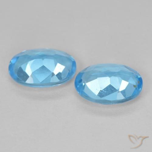 Topaz Gemstones in 8 x 6 mm (calibrated) Size for Sale, Topaz Stones in Swiss Blue Color