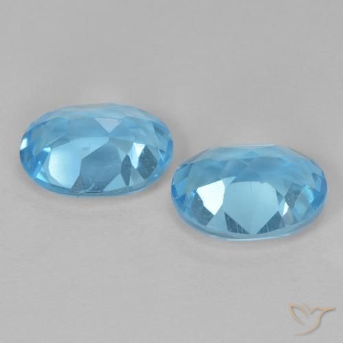 Topaz Gemstones in 8 x 6 mm (calibrated) Size for Sale, Topaz Stones in Swiss Blue Color