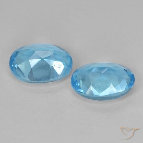 Topaz Gemstones in 8 x 6 mm (calibrated) Size for Sale, Topaz Stones in Swiss Blue Color