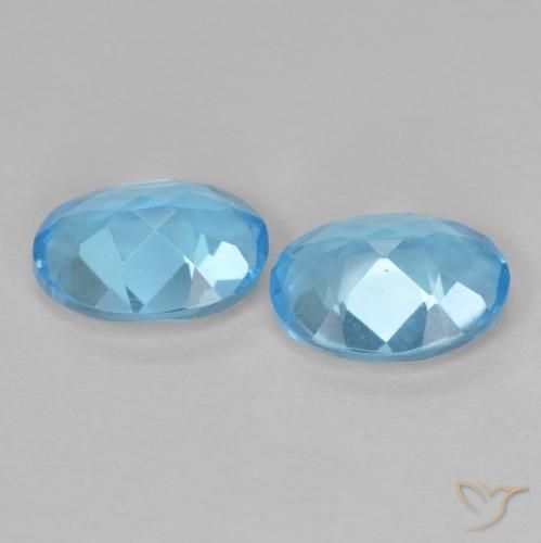 Topaz Gemstones in 8 x 6 mm (calibrated) Size for Sale, Topaz Stones in Swiss Blue Color
