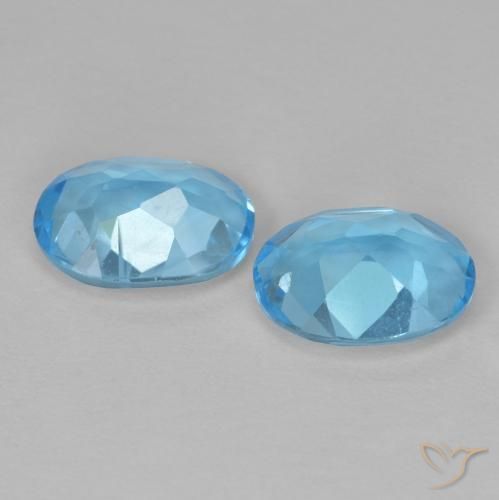 Topaz Gemstones in 8 x 6 mm (calibrated) Size for Sale, Topaz Stones in Swiss Blue Color