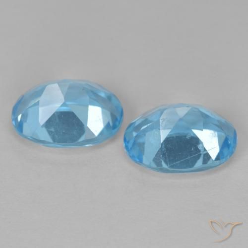 Topaz Gemstones in 8 x 6 mm (calibrated) Size for Sale, Topaz Stones in Swiss Blue Color