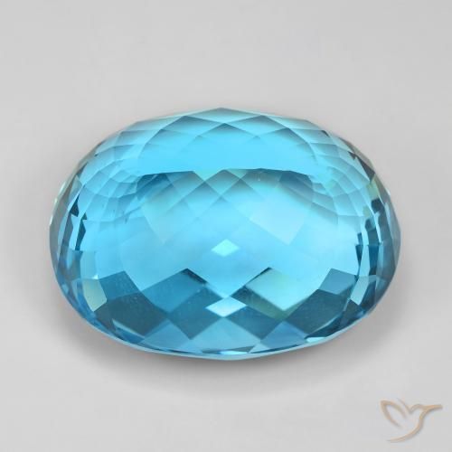 Topaz Gemstone in 31.7 x 24.7 mm Size for Sale, Topaz Stone in Swiss Blue Color