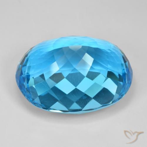 Topaz Gemstone in 32.5 x 24.6 mm Size for Sale, Topaz Stone in Swiss Blue Color