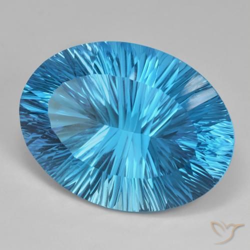 Best Concave Cut Swiss Blue Topaz for a Pendant