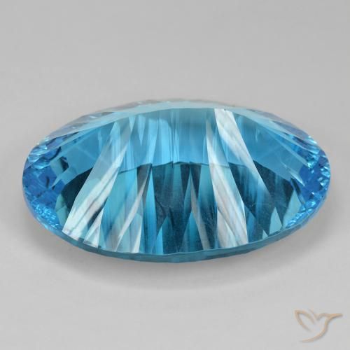 Topaz Gemstone in 32.3 x 22.5 mm Size for Sale, Topaz Stone in Swiss Blue Color