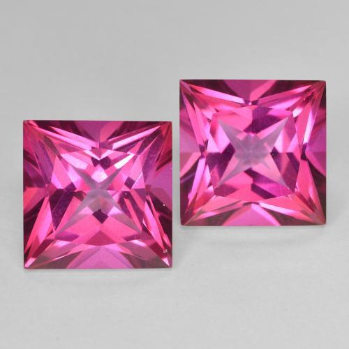 12.16 ctw Pink Topaz Stones, Natural Topaz in Square / Scissor Cut Shape for Sale