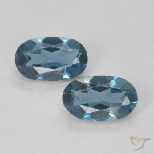 0.6 ct London Blue Topaz, 5.1 x 3.1 mm Oval Cut From Brazil, Photo A