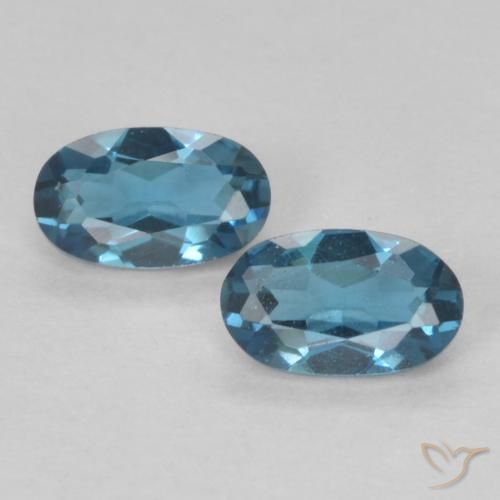 0.59ct Loose London Blue Topaz Gemstones Oval Cut 5.1 x 3.1 mm