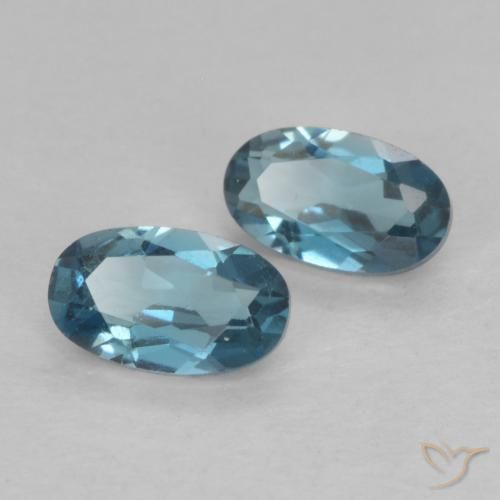 0.60 ctw Blue Topaz Stones, Natural Topaz in Oval Facet Shape for Sale