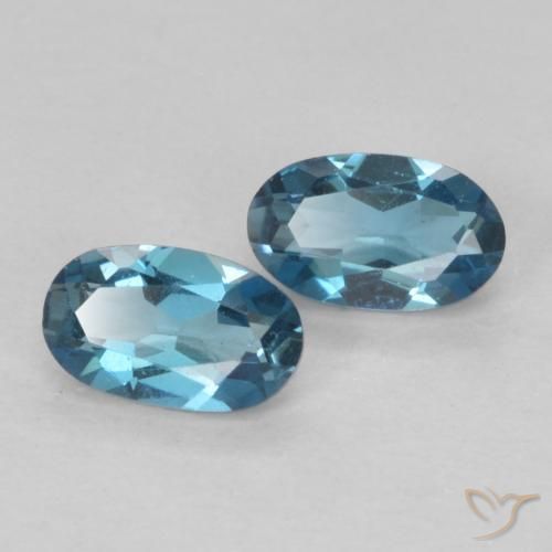 0.59 ctw Blue Topaz Stones, Natural Topaz in Oval Facet Shape for Sale