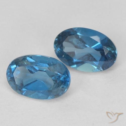 1.26 ctw Blue Topaz Stones, Natural Topaz in Oval Facet Shape for Sale