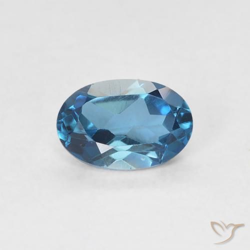 0.60ct Natural London Blue Topaz, Oval, VVS