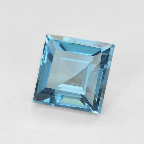 0.79 ct Blue Topaz Stone, Natural Topaz in Square Facet Shape for Sale