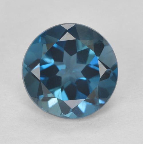 6,3mm runder blauer Topas aus Brasilien, Gewicht 1,09 ct, 1 Stück Topas - Farbe: London Blau, natürlicher Edelstein in VVS-VS Reinheit, Mohs-Härte von 8 Geeignet für den täglichen Gebrauch im Schmuck, Traditioneller August-Geburtsstein, Photo A
