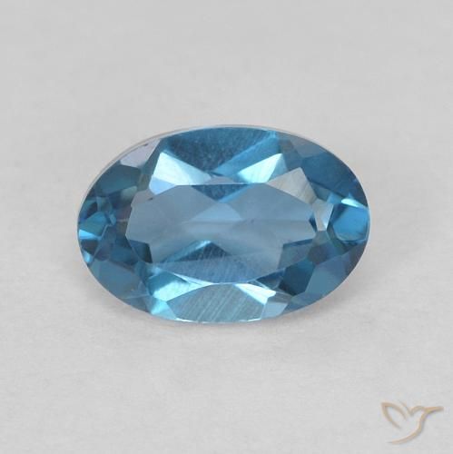 0.56ct Natural London Blue Topaz, Oval, VVS-VS