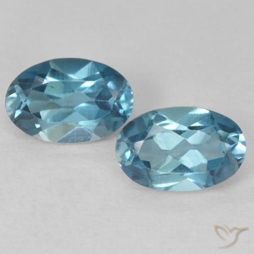 1.18 ct Blue Topaz, 6.1 x 4 mm Oval Cut From Brazil, Photo A