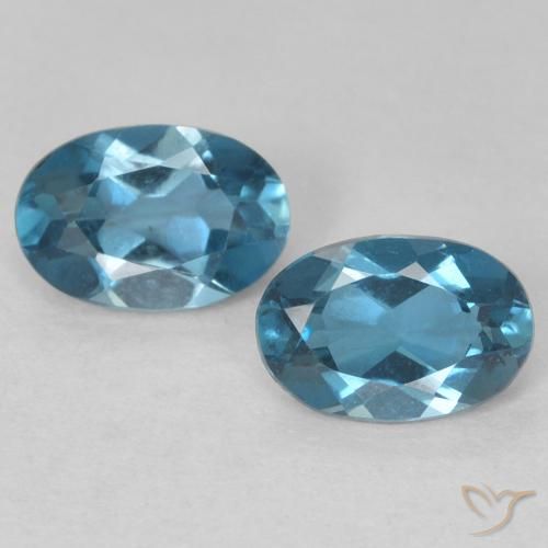1.06 ct London Blue Topaz, 6 x 4.1 mm Oval Cut From Brazil, Photo A